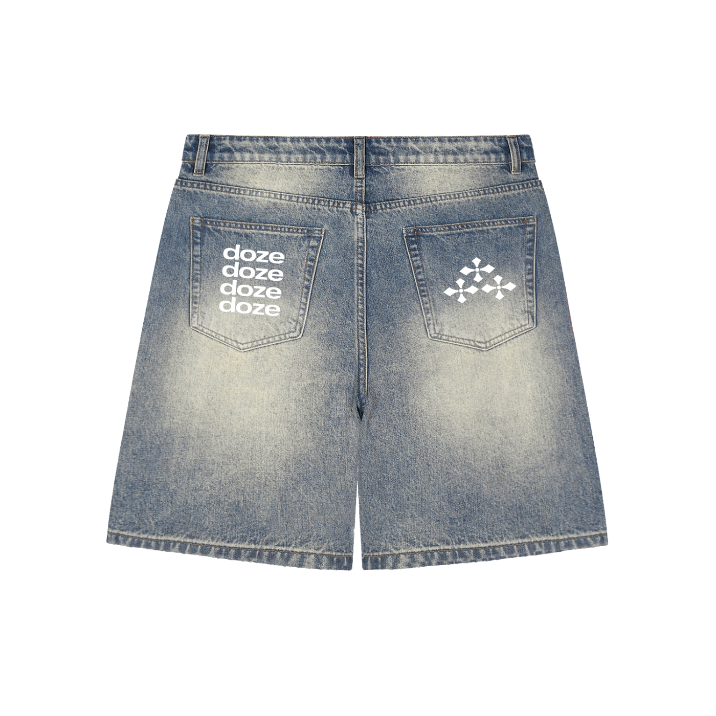Faded Distressed Baggy Denim Shorts